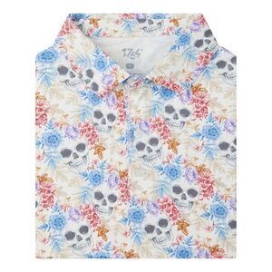 1764 Golf Polo Shirt Mens‎ Skulls N Flowers Polo C15